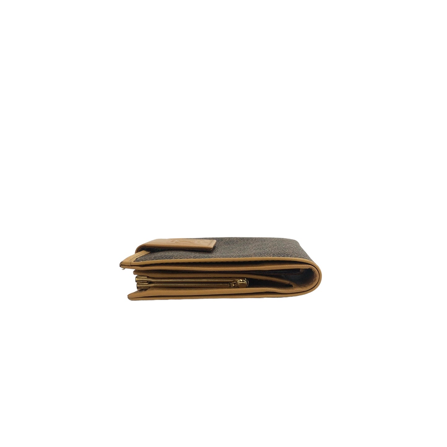CELINE Blason Folded Wallet Brown Vintage hwtzph