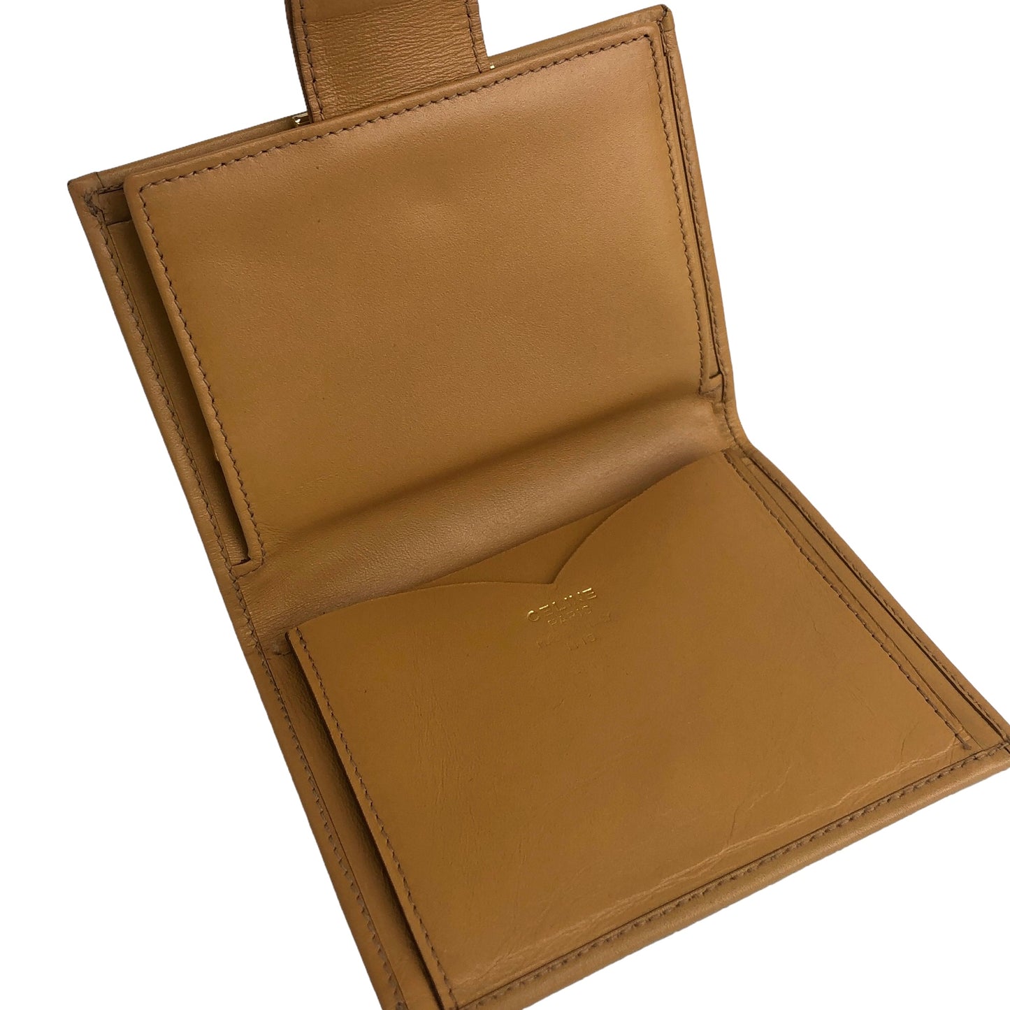 CELINE Blason Folded Wallet Brown Vintage hwtzph