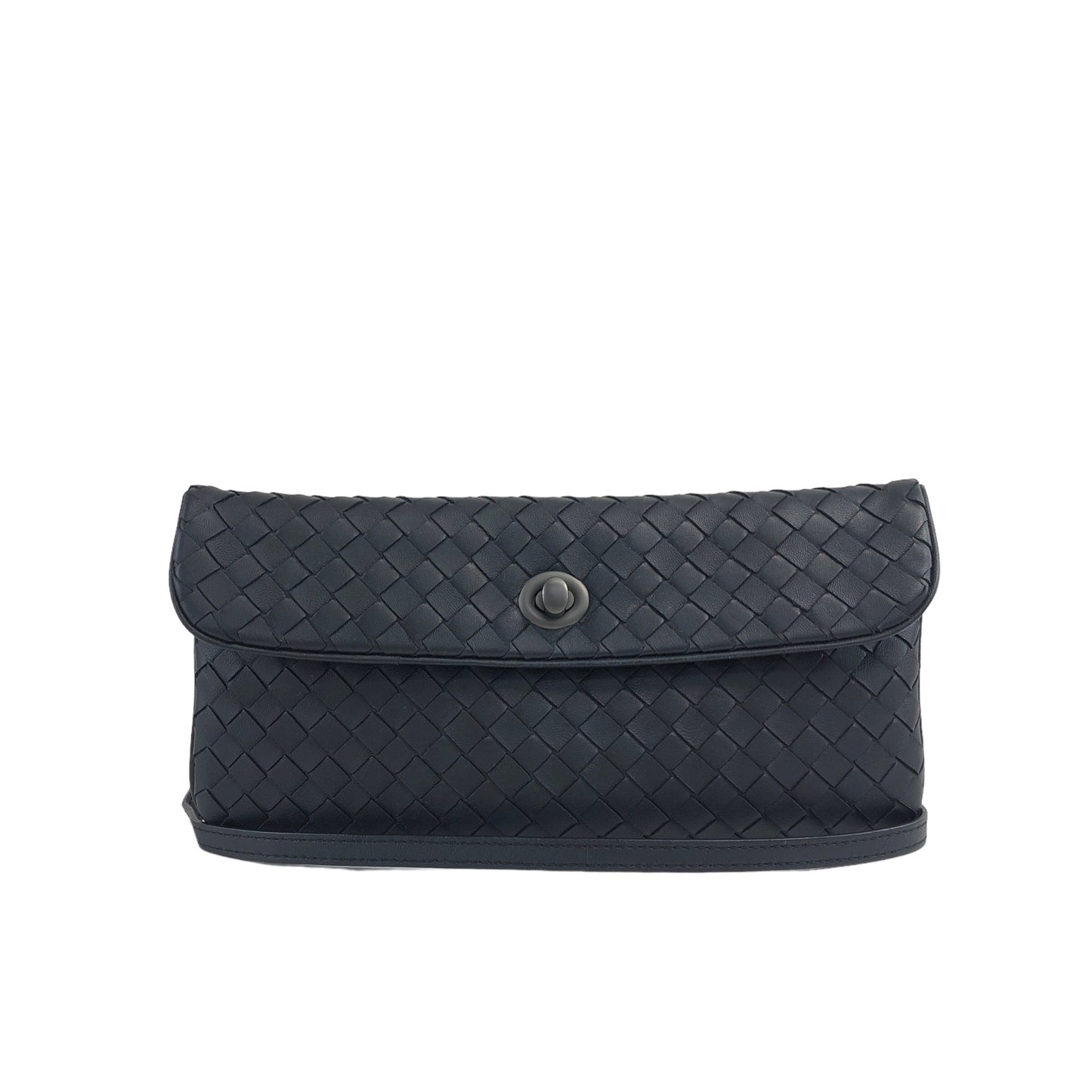 Bottega Veneta Intrecciato Turn Lock Leather Shoulder bag Black Vintage 6wyyt2