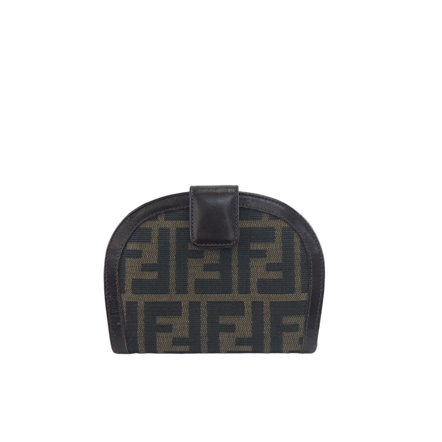 FENDI Zucca 提花皮革折疊皮夾 棕色 復古 3jbzkz