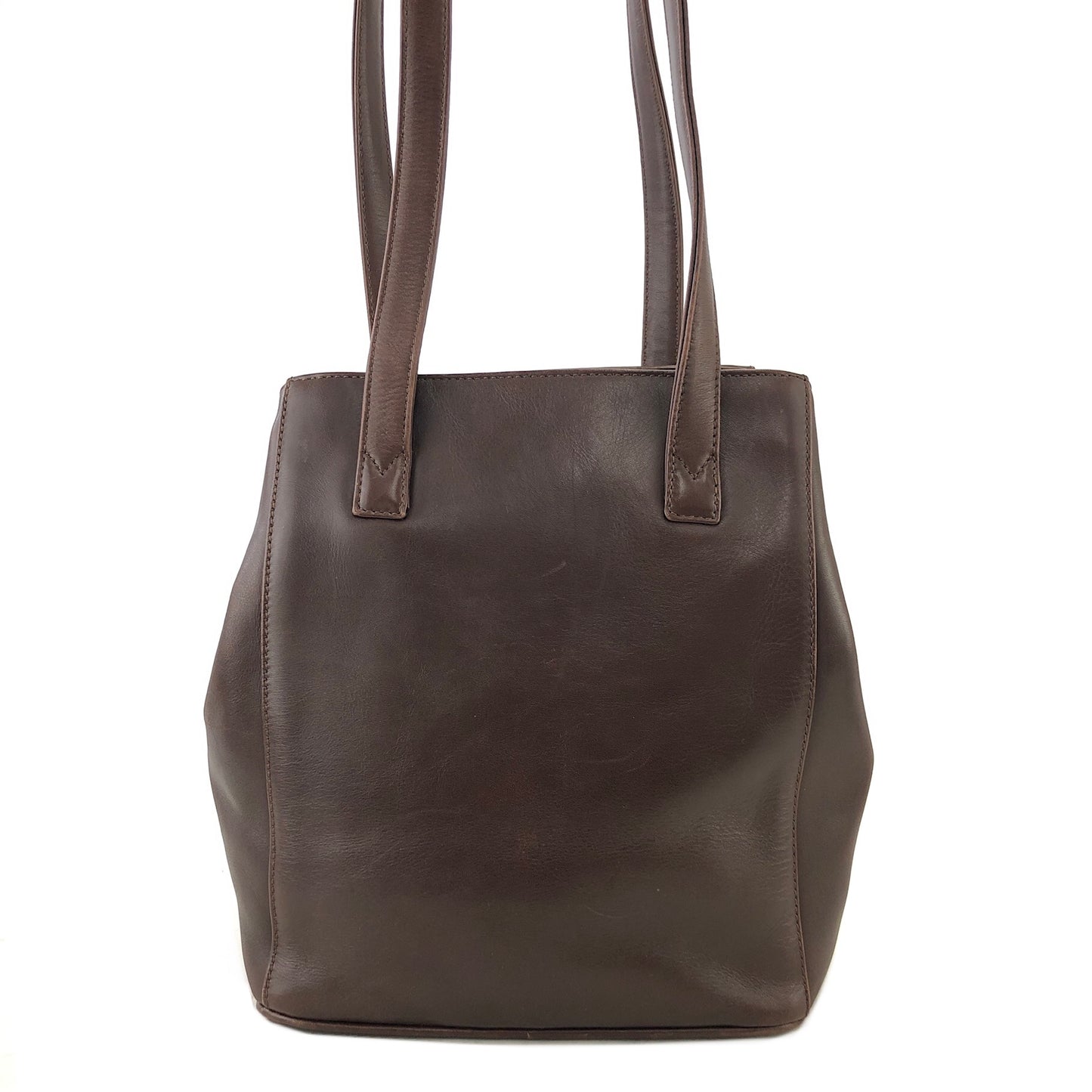 Christian Dior Logo Charm Leather Shoulder bag Brown Vintage 86wd6t