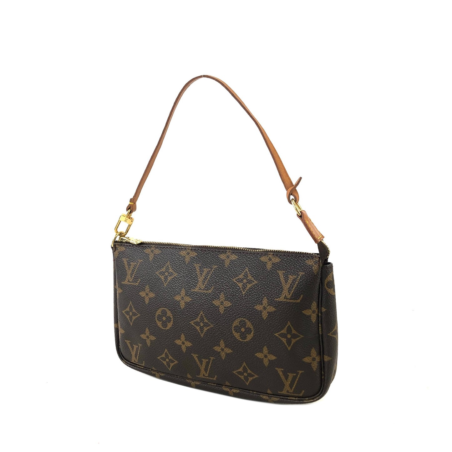 LOUIS VUITTON Monogram Pochette Accessoires Handbag Hobobag Brown Vintage cjun35