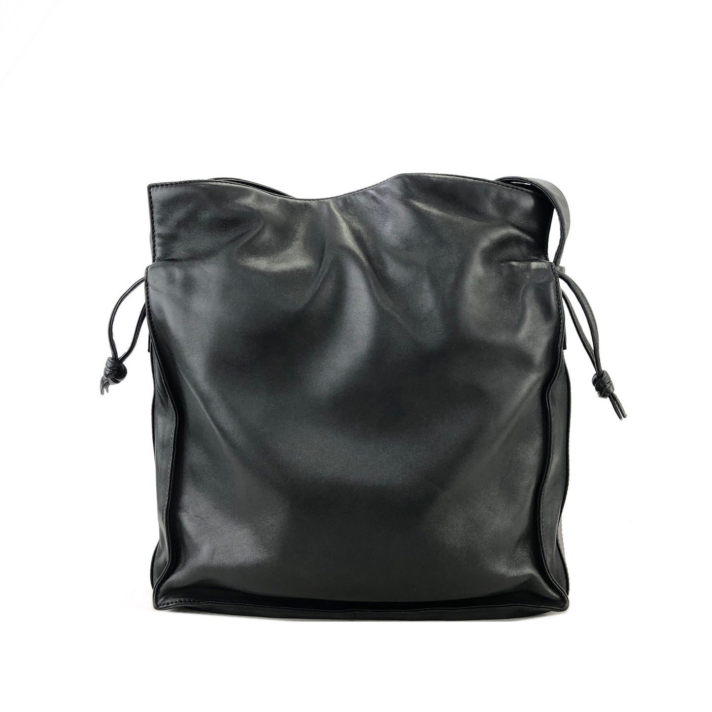 LOEWE Anagram Logo Leather Drawstring Crossbody Shoulder bag Black Vintage x8dwz4