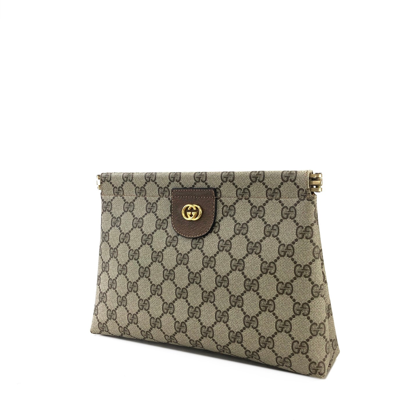GUCCI GG Canvas Logo Clutch bag Beige Vintage 2cu773