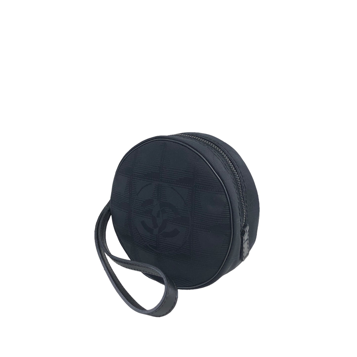 CHANEL 新款旅行系列尼龍手拿包 黑色復古 jzz2pf