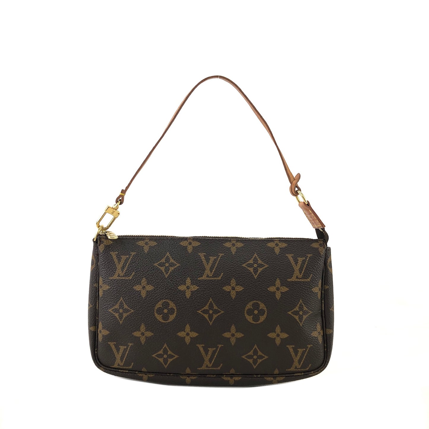 LOUIS VUITTON Monogram Pochette Accessoires Handbag Hobobag Brown Vintage cjun35
