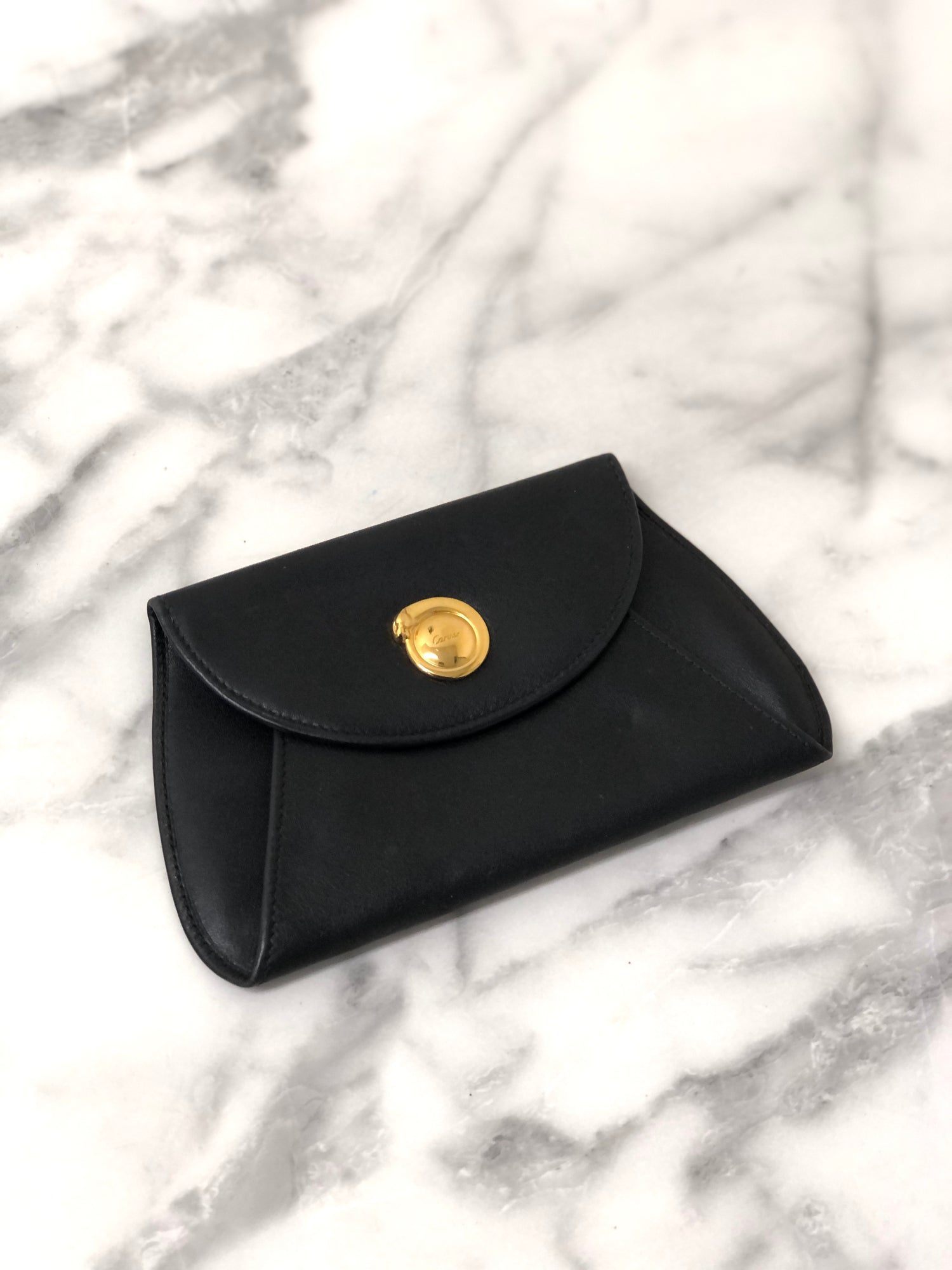 Cartier Leather Coin Purse Black Vintage xiyugj