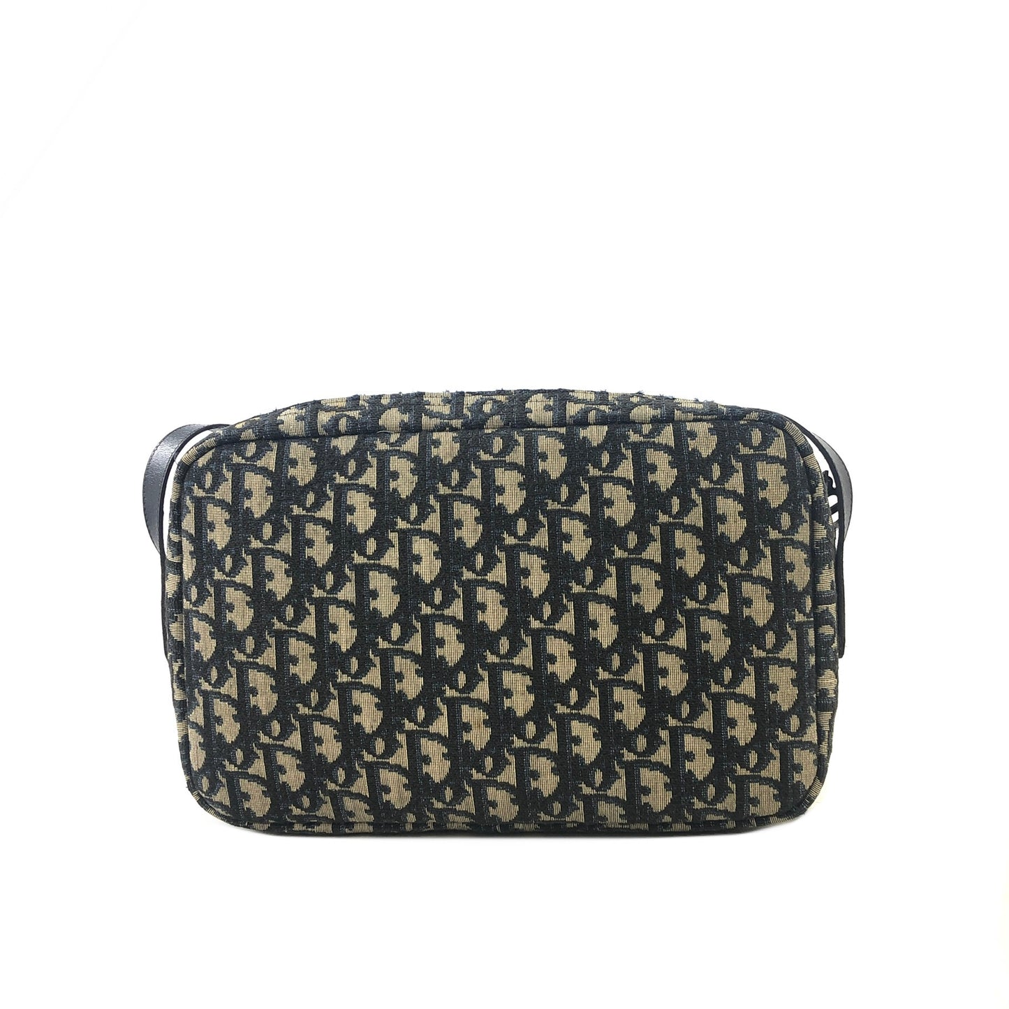 Christian Dior Trotter CD Logo Jacquard Leather Shoulder bag Navy Vintage gef6pa