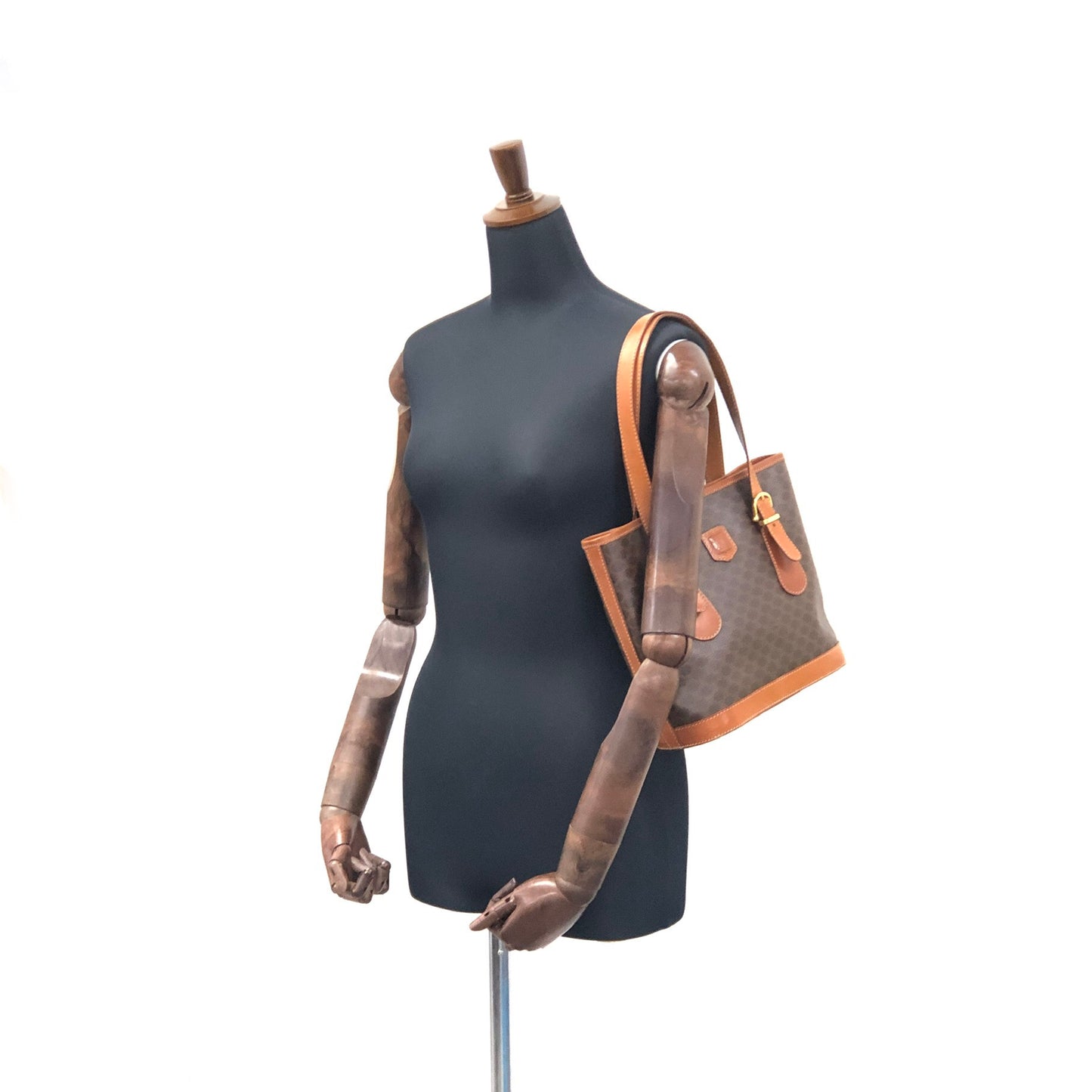 CELINE Macadam Blason Leather Totebag Brown Vintage 8dkvx4