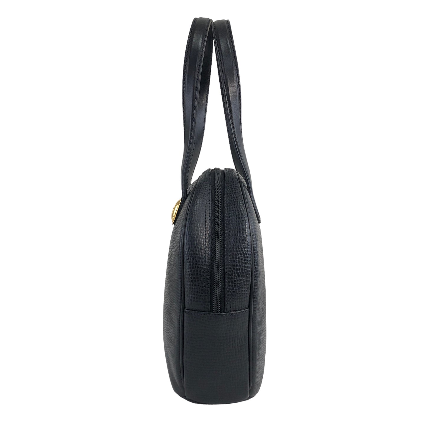 Christian Dior CD 標誌皮革小手提包黑色復古 xf3m4r