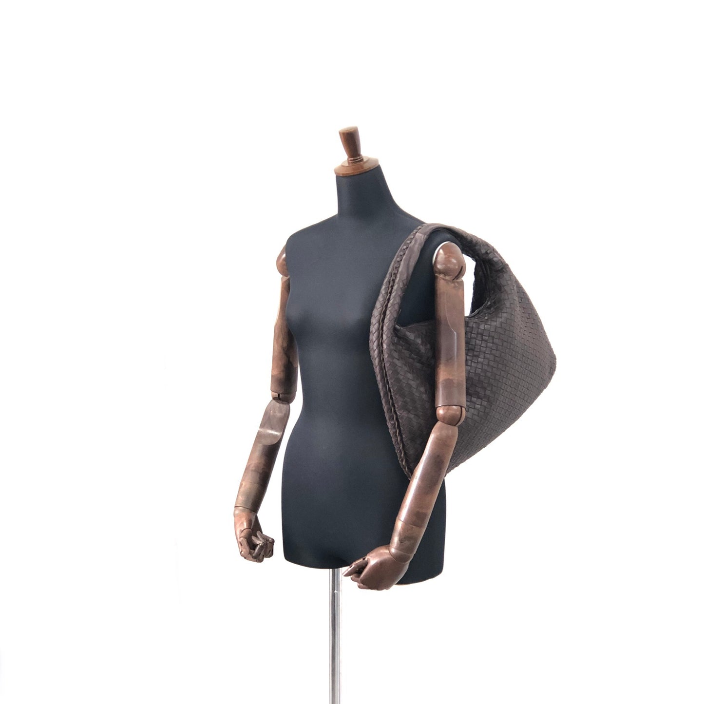 Bottega Veneta Intrecciato Leather Shoulder bag Hobobag Brown Vintage 7jiieg