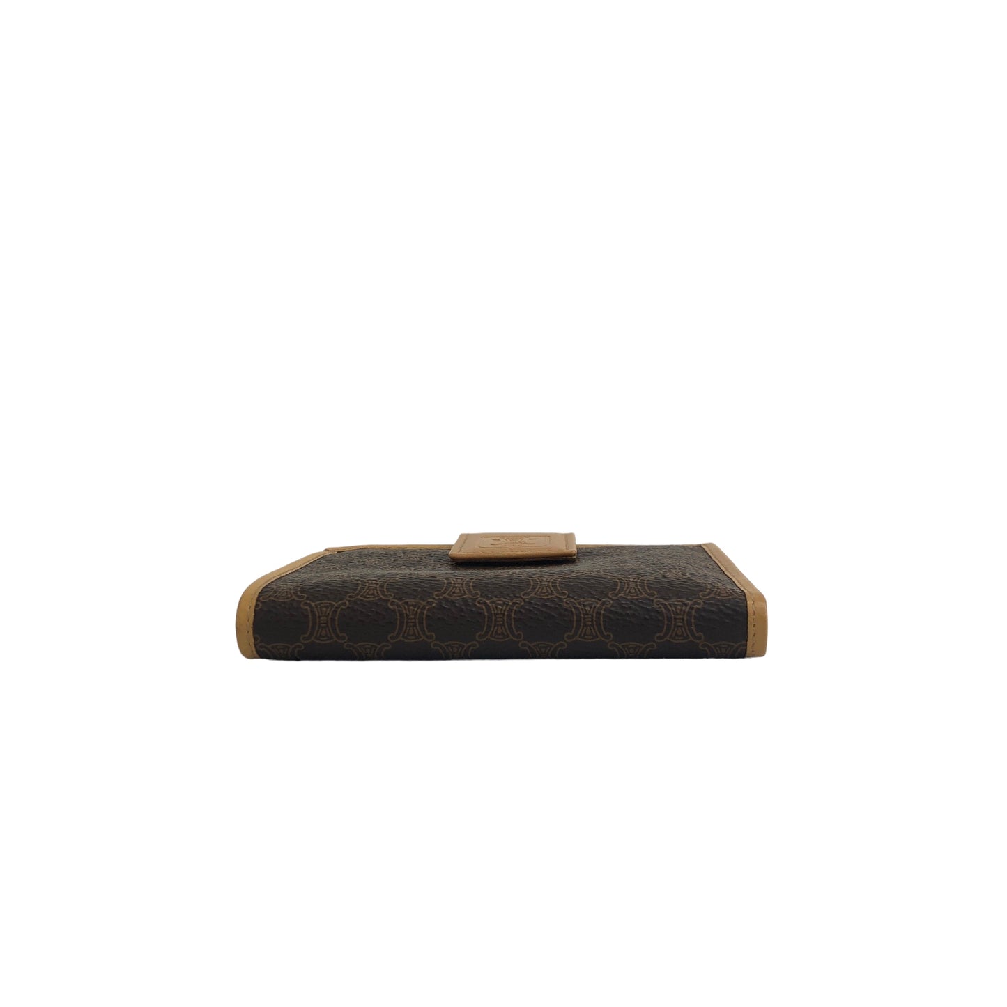 CELINE Blason Folded Wallet Brown Vintage hwtzph