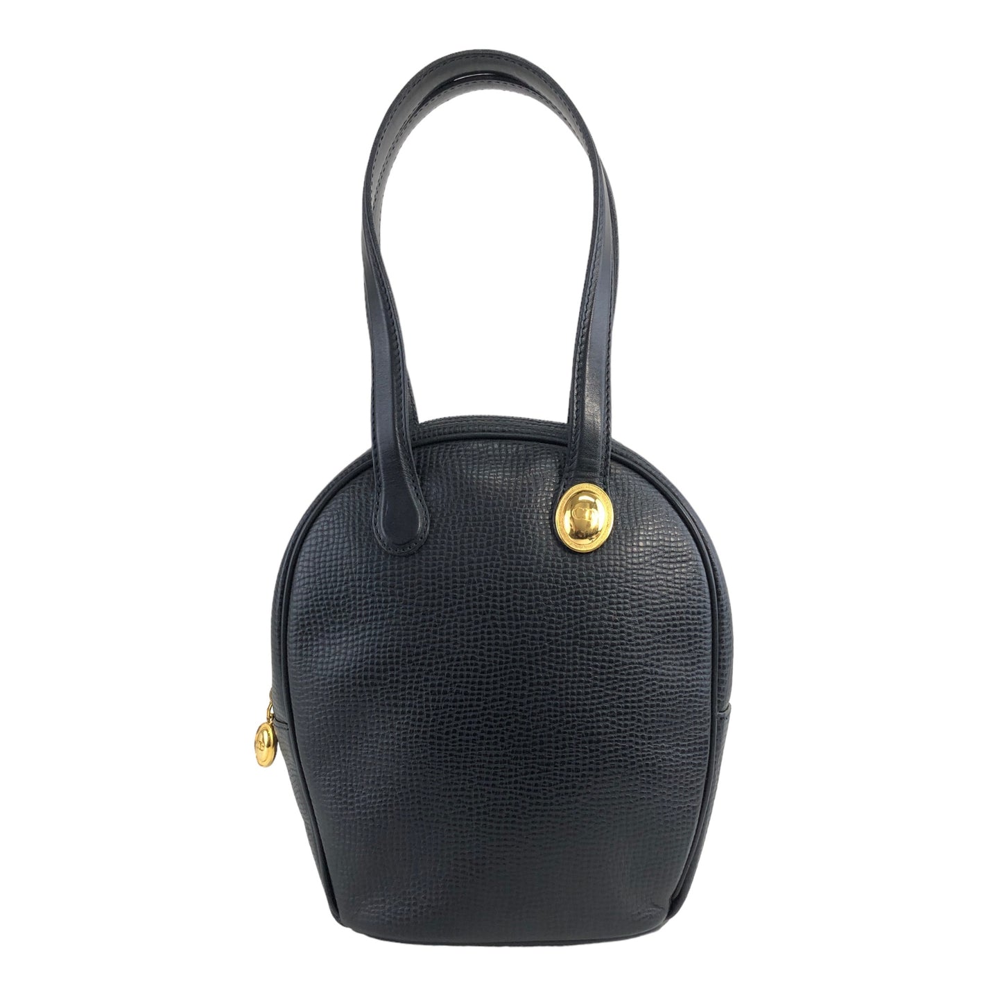 Christian Dior CD 標誌皮革小手提包黑色復古 xf3m4r