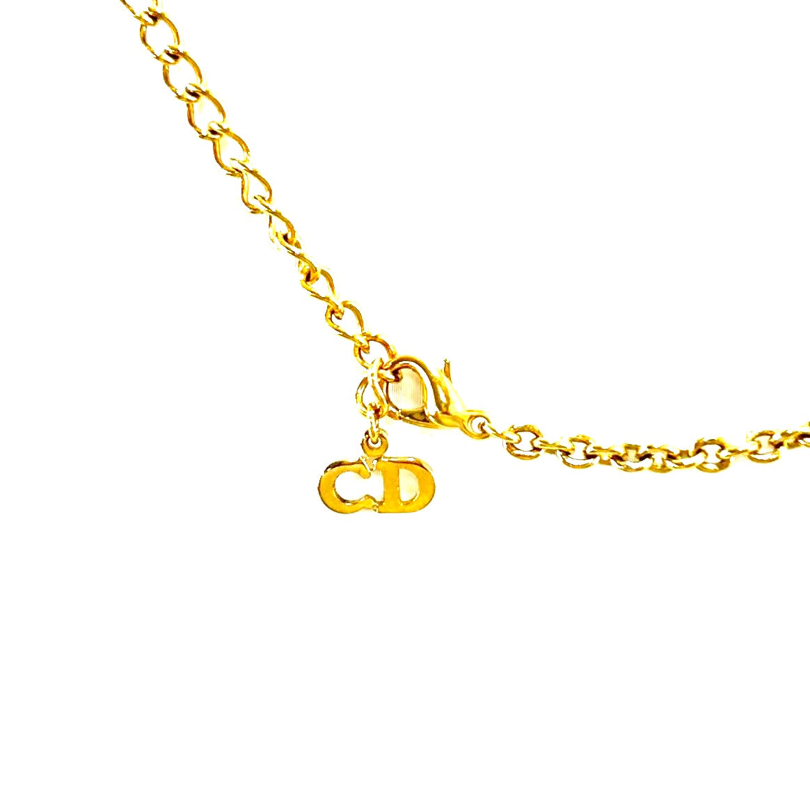 Christian Dior CD Logo Necklace Gold Vintage fp4hjd
