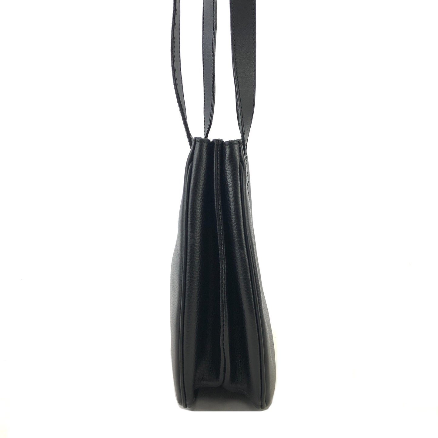 CELINE Toggle Motif Leather Shoulder bag Totebag Black Vintage ag3tya