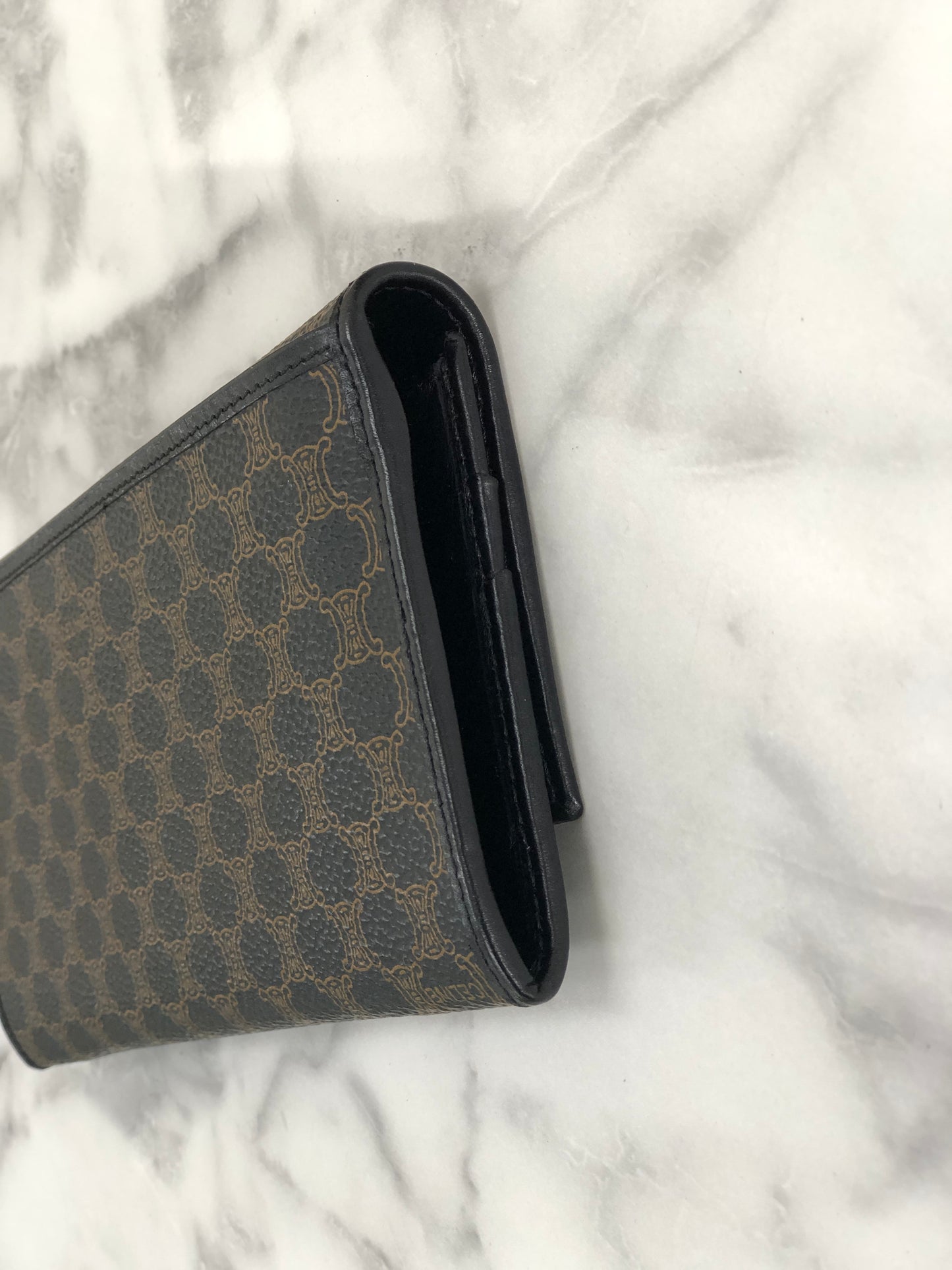 CELINE Macadam Blason Long Wallet Black Vintage 66c45f