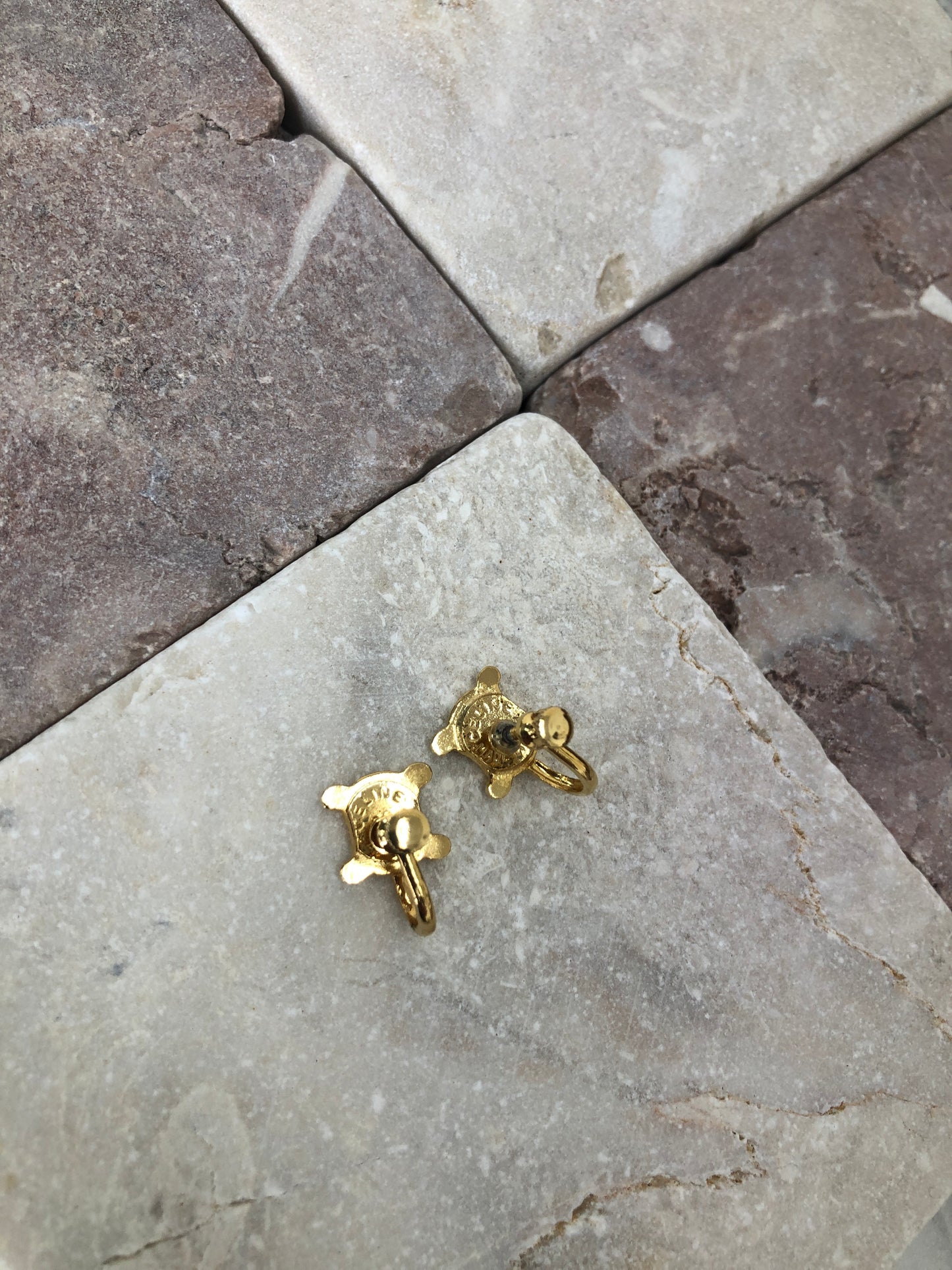 CELINE Triomphe Earrings Gold Vintage mnkdhs