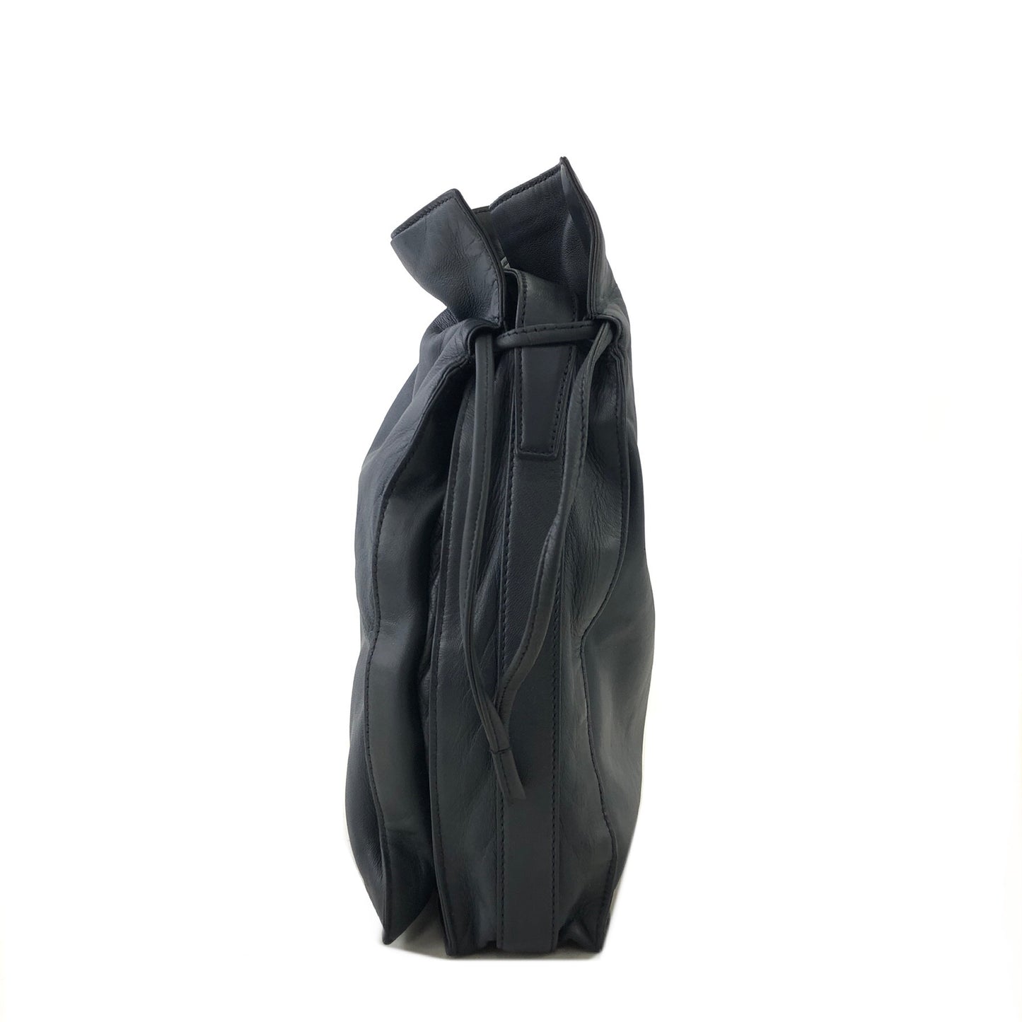 LOEWE Anagram Leather Drawstring Shoulder bag Navy Vintage sdi4rd