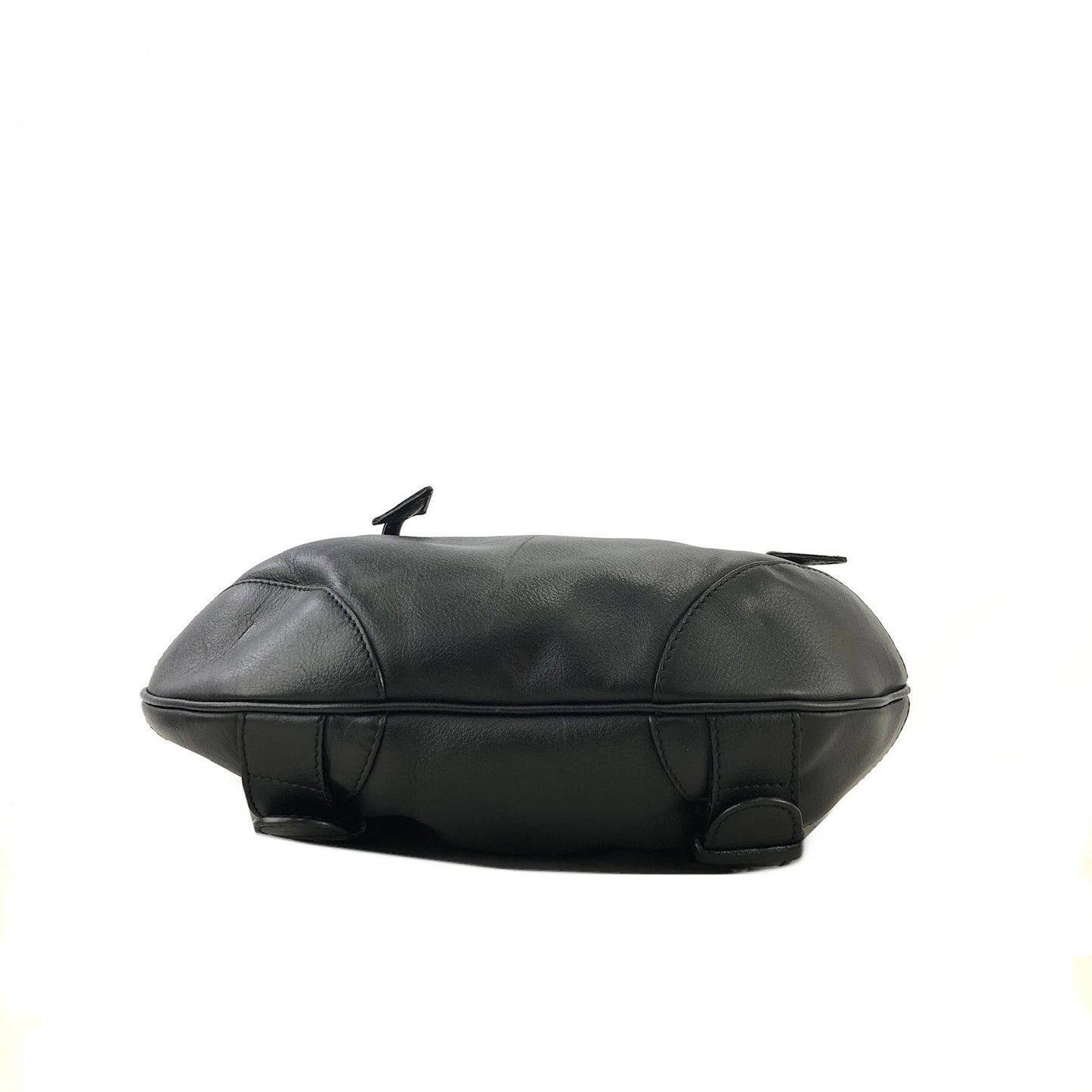 CELINE Horse Bit Leather Backpack Black Vintage fp635u