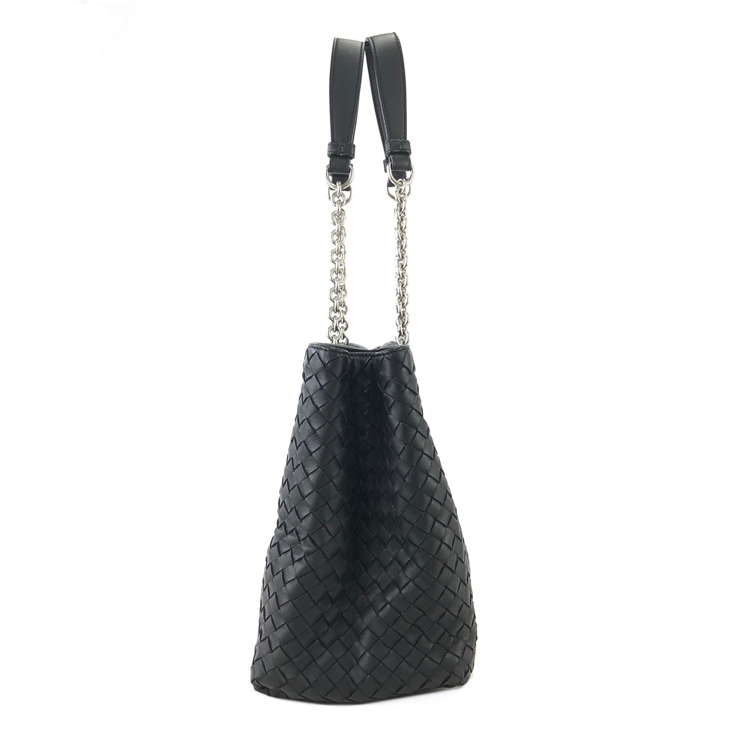 Bottega Veneta 皮革鏈條托特包 黑色 復古 rses7r