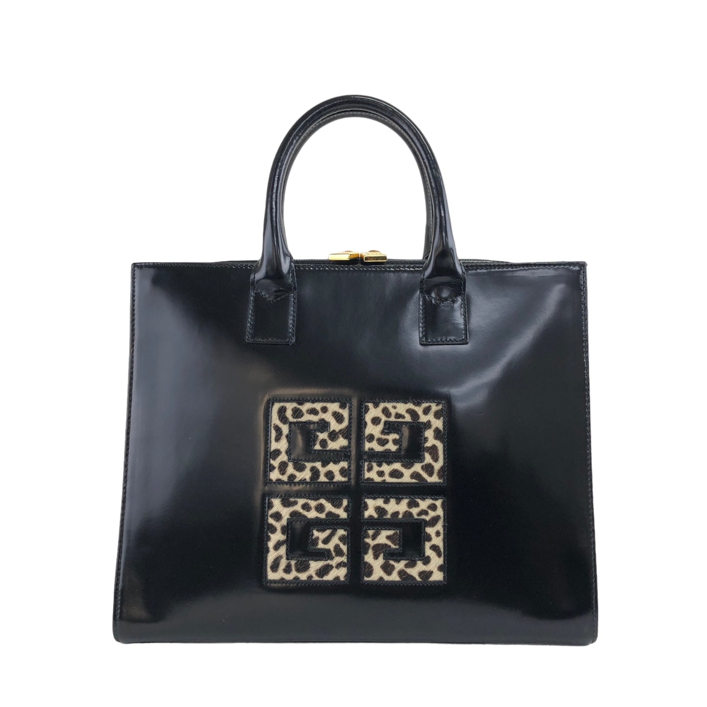 GIVENCHY 標誌皮革手袋黑色復古 upehz7