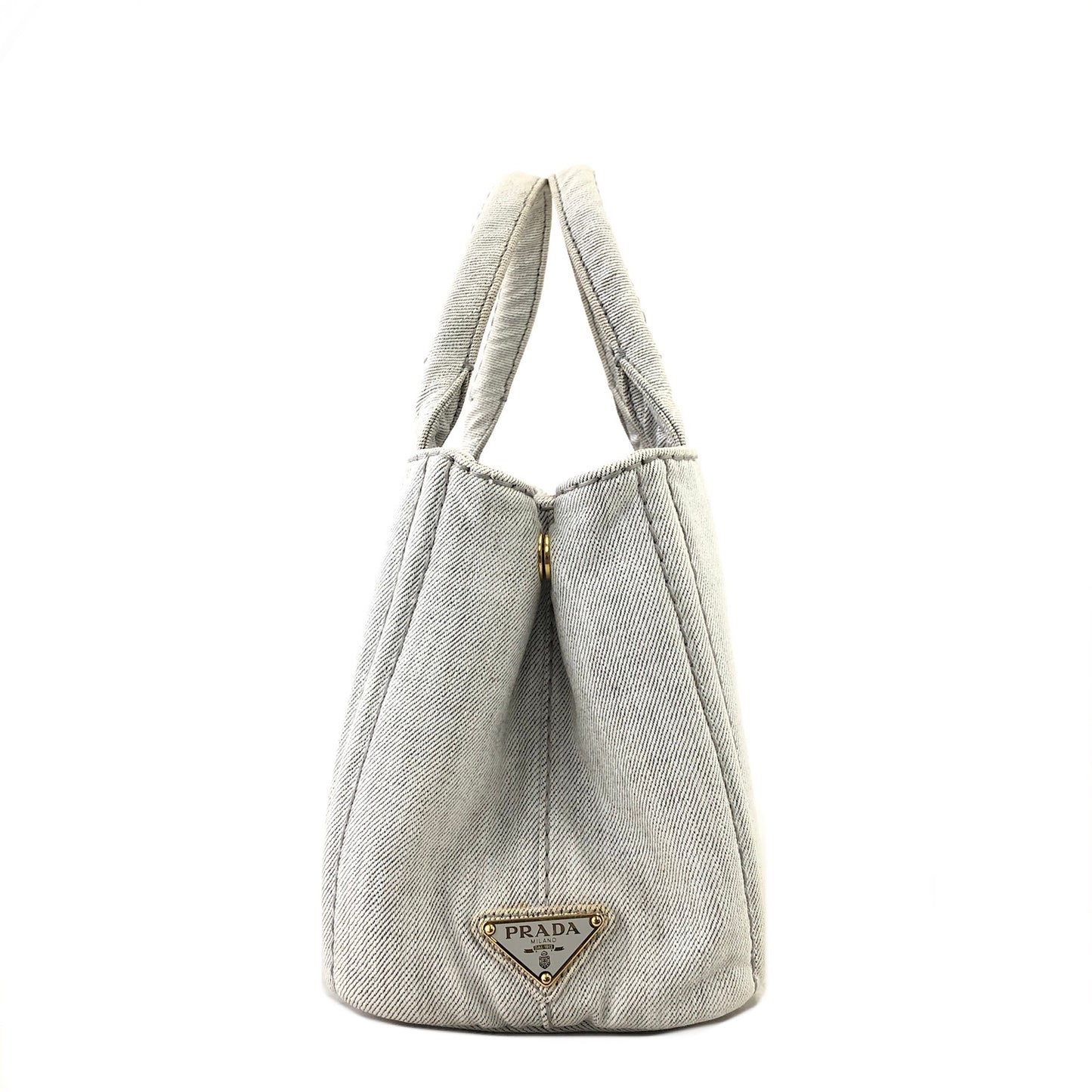 PRADA Canapa Canvas Totebag Shoulder bag Light Gray Vintage h4aifs