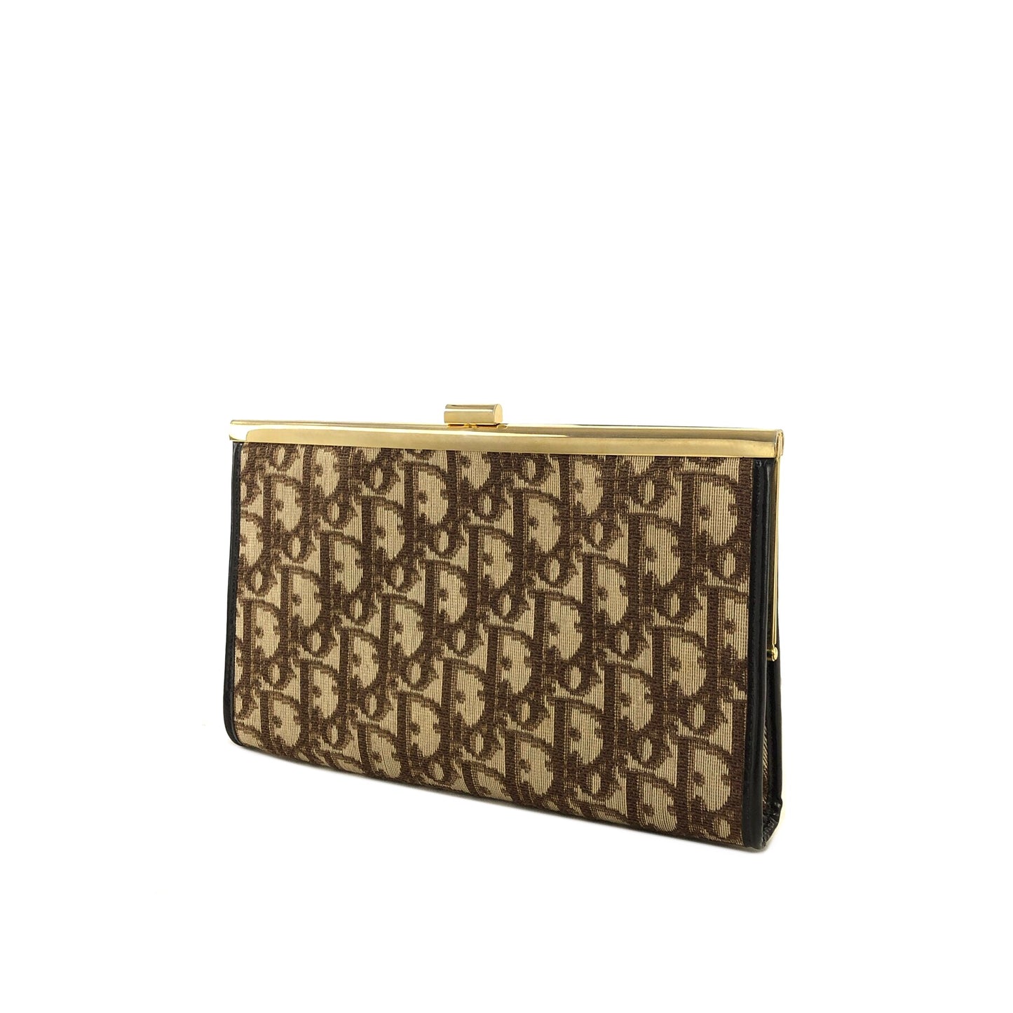 Christian Dior Trotter Jacquard Leather Clutch bag Brown Vintage tkk83n