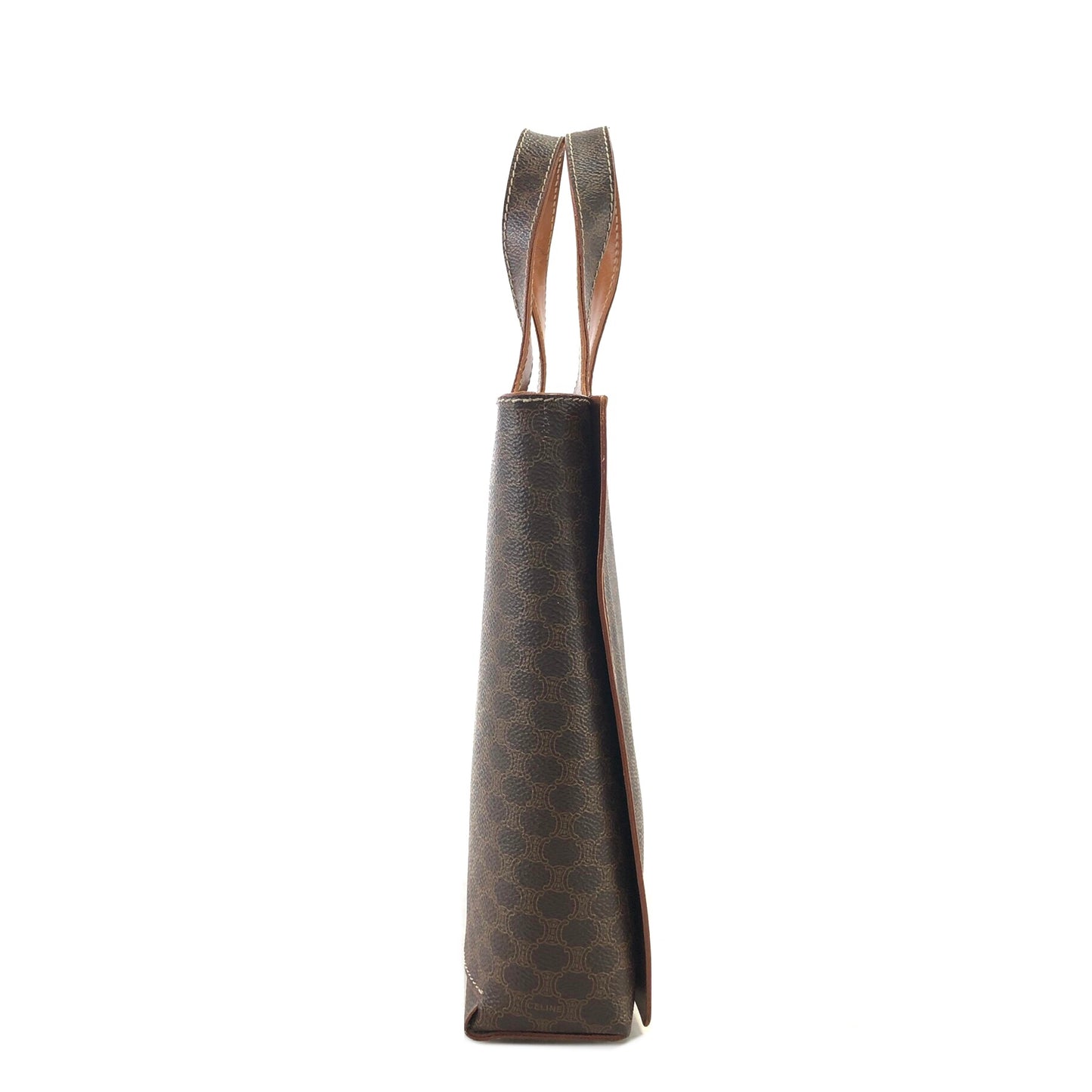CELINE Macadam Logo Handbag Brown Vintage j4guu8