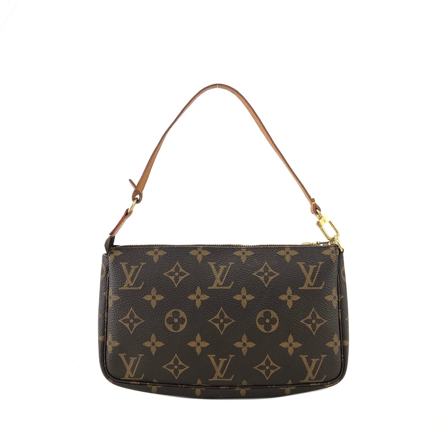 LOUIS VUITTON Monogram Pochette Accessoires Handbag Hobobag Brown Vintage cjun35