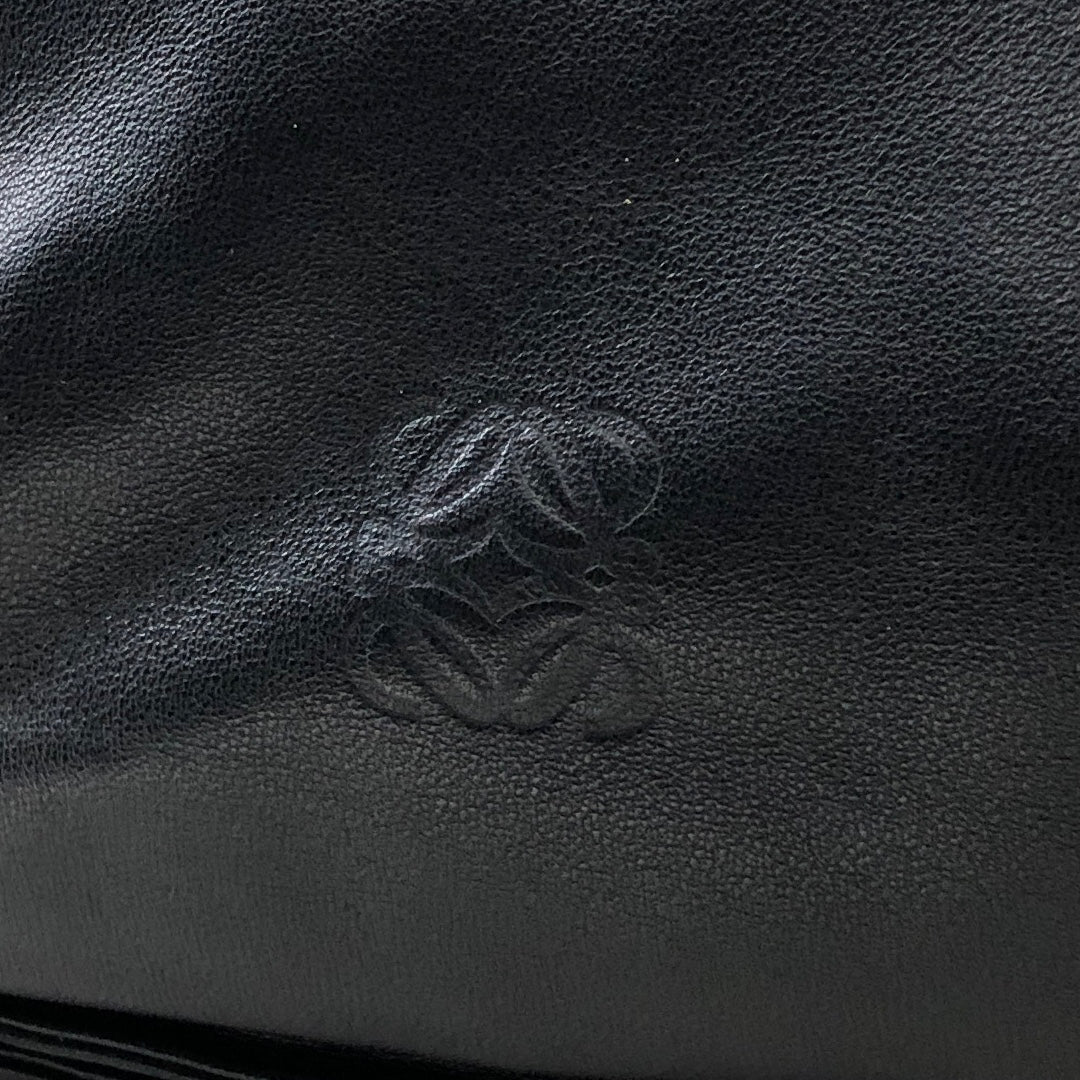 LOEWE Anagram Logo Leather Drawstring Crossbody Shoulder bag Black Vintage x8dwz4