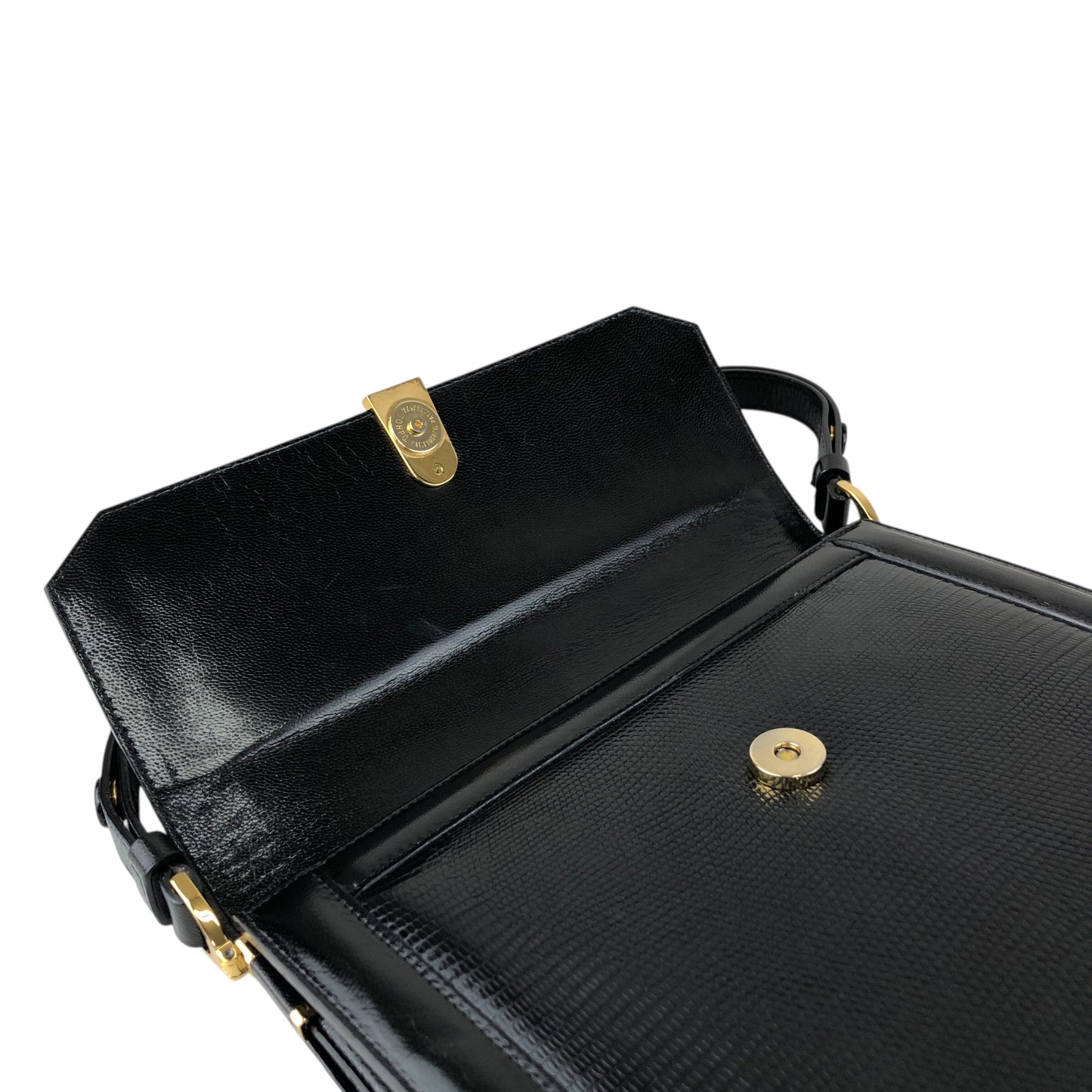 Yves Saint Laurent YSL Logo Shoulder bag Black Vintage d3ffr7