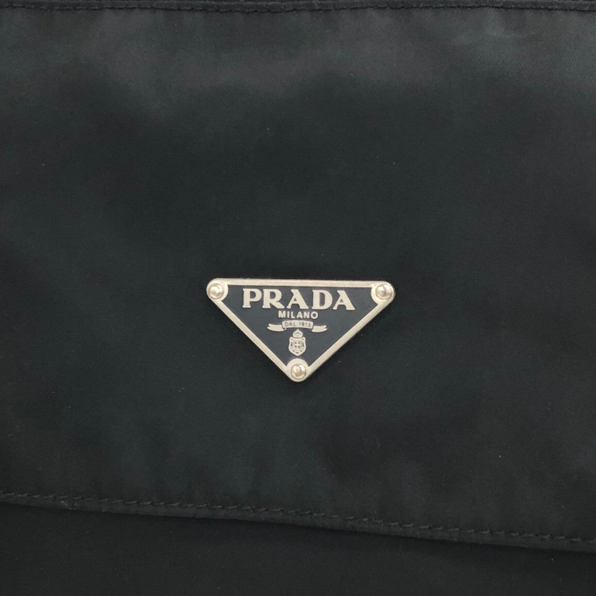 PRADA Triangle Logo Front Buckle Shoulder bag Black Vintage PRADA Triangle Logo Front Buckle Shoulder bag Black Vintage