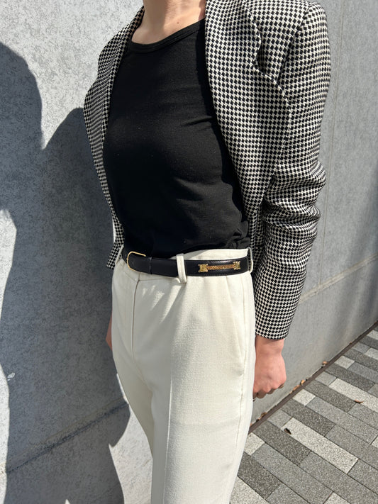 CELINE Triomphe Belt Black Vintage uw4euk