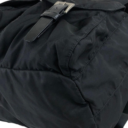 PRADA Triangle Logo Double Pocket Nylon Backpack Black Vintage mwb7bb