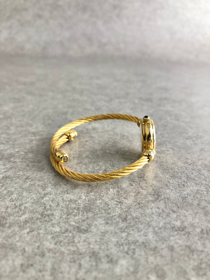 GUCCI GG Motif Bangle Watch Gold 2047L Vintage v5yfg7