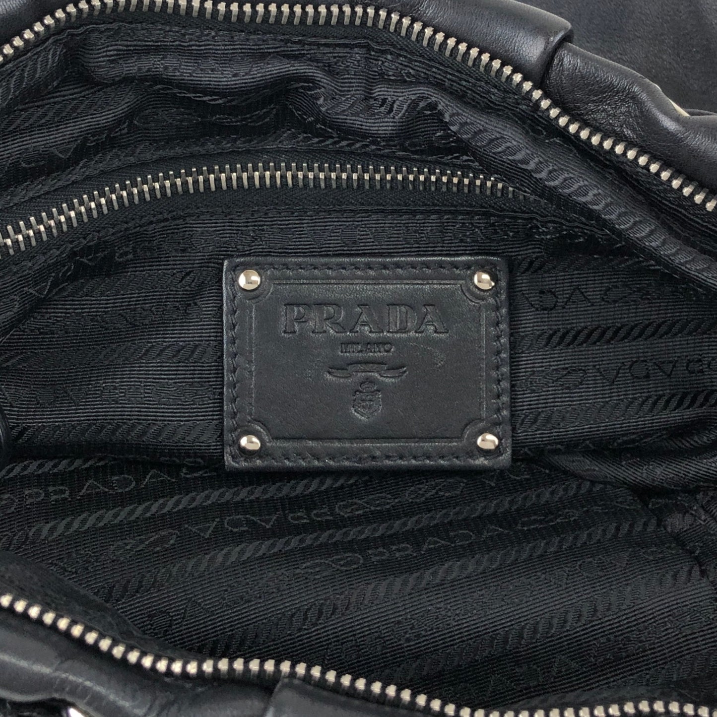 PRADA Logo Shoulder bag Black Vintage en8d2i
