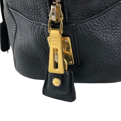 PRADA Logo Small Boston bag Handbag Black Vintage c8s4mf