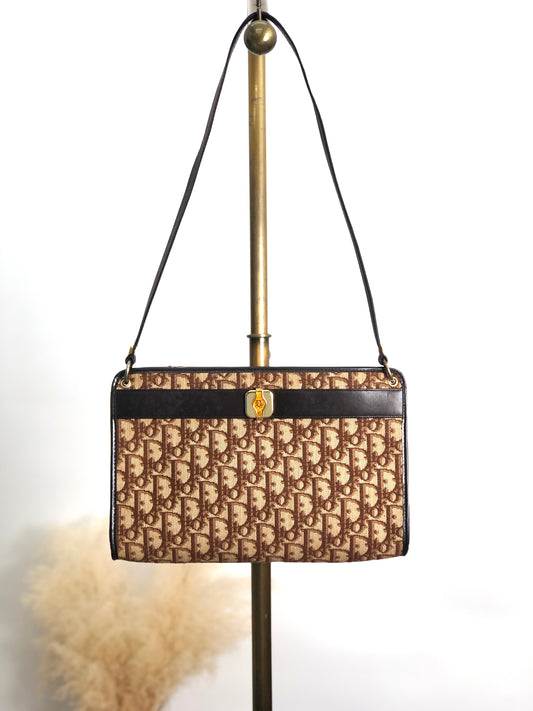 Christian Dior Trotter Shoulder bag Brown Vintage whe6e8
