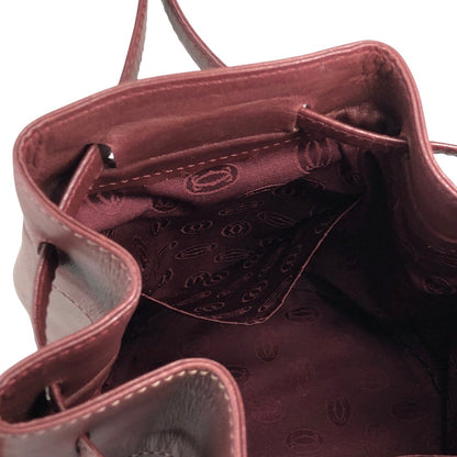 Cartier Logo Embossed Drawstring Shoulder bag Bordeaux Vintage r3iyaj