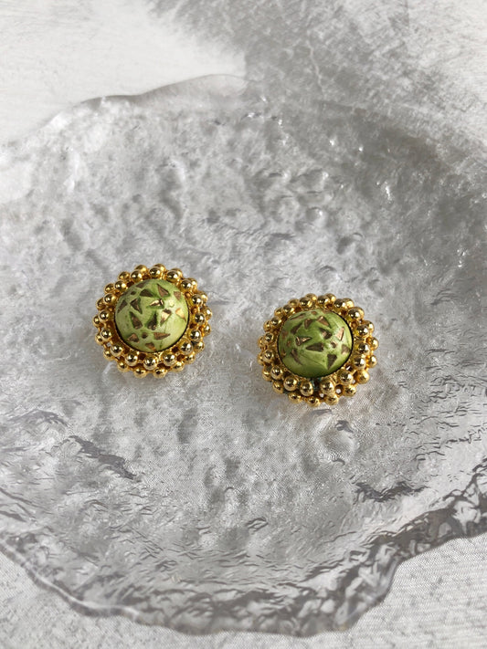 CELINE Earrings Light Green Vintage d7prtm