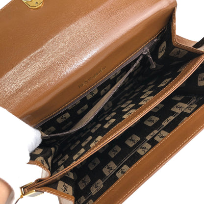Yves Saint Laurent YSL Logo Handbag Shoulder bag Brown Vintage 2hmb86