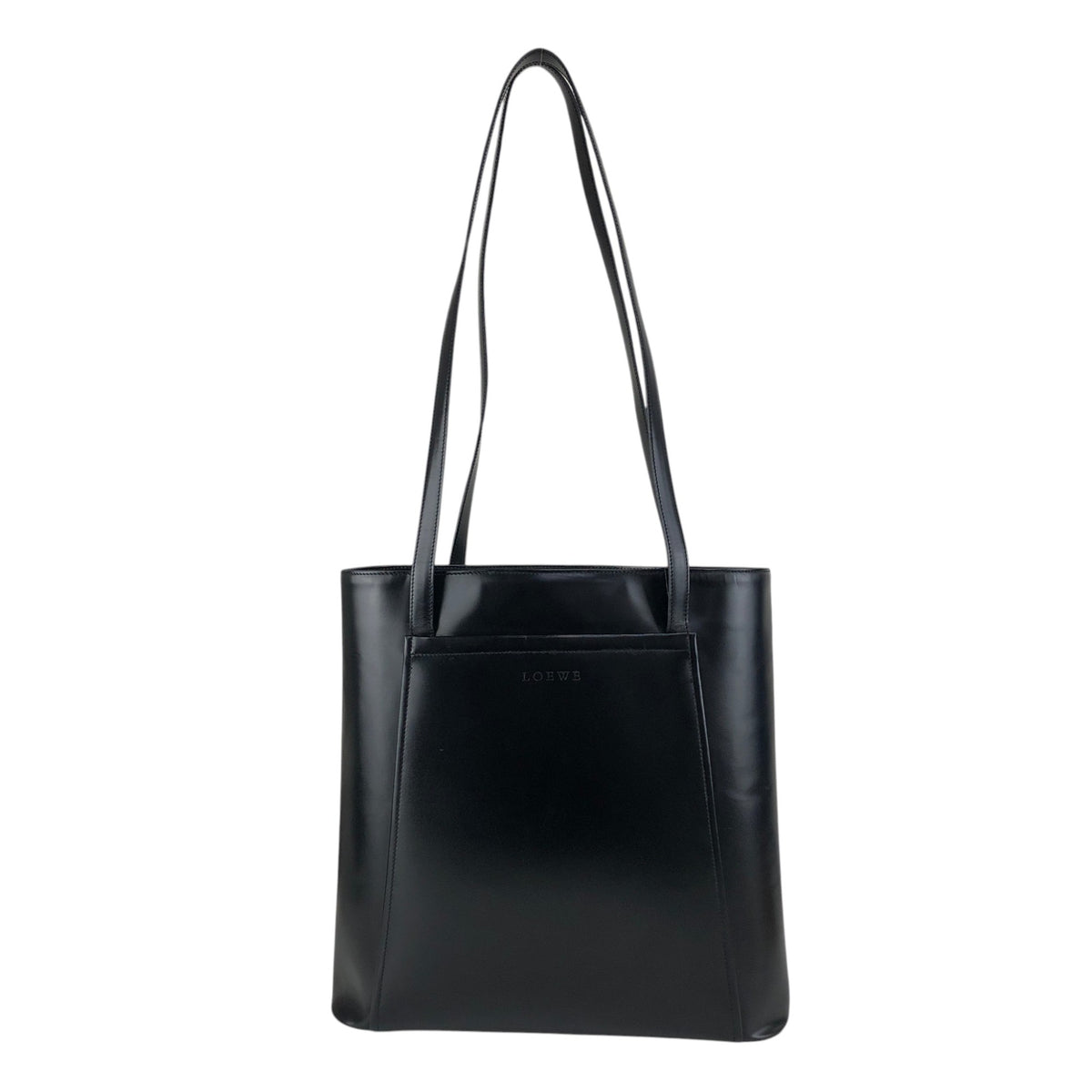 LOEWE Logo Embossed Shoulder bag Black Vintage pyktz8