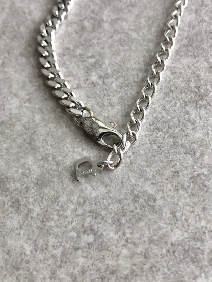 Christian Dior Logo Motif Necklace Silver Vintage suti5m