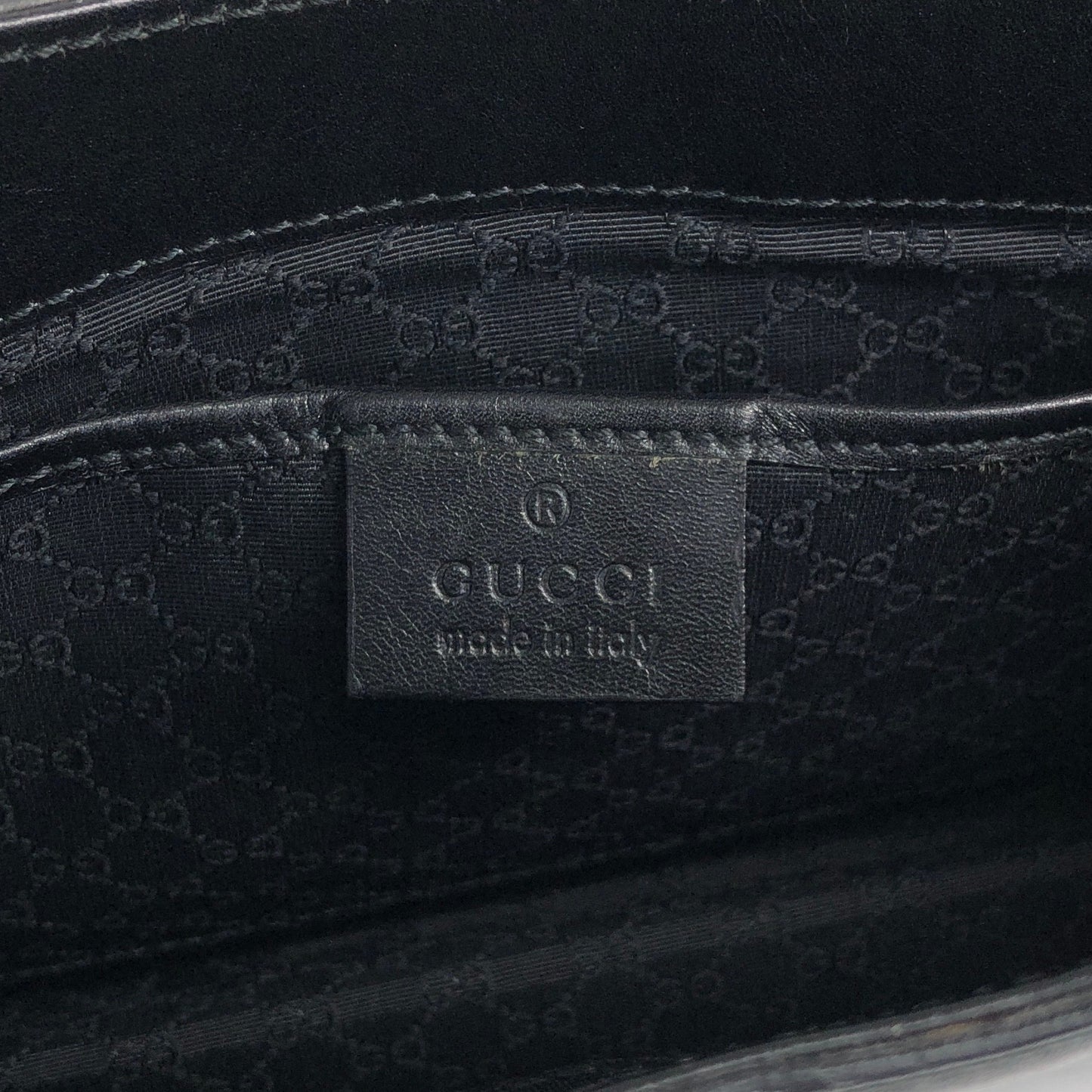 GUCCI Logo Shoulder bag Black Vintage 5yfah2