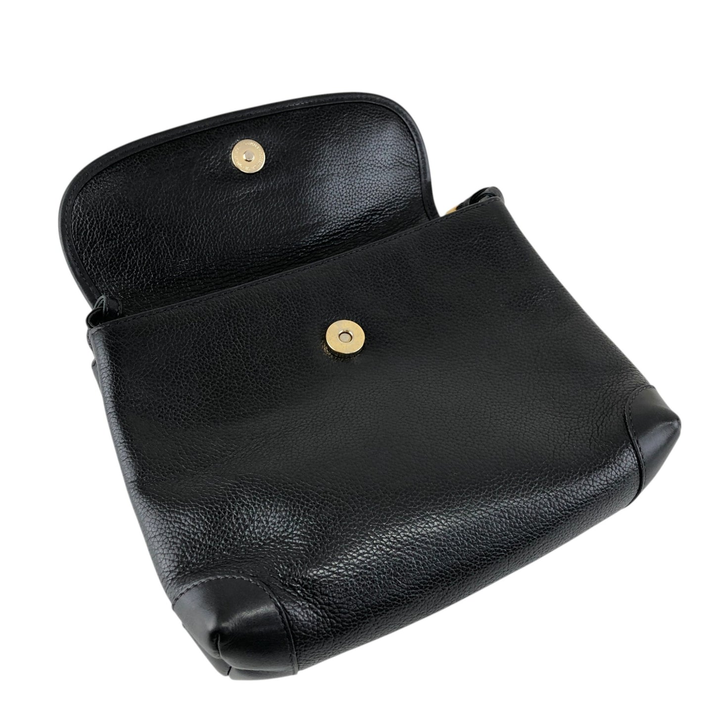 GUCCI Logo Embossed Shoulder bag Black Vintage awhzfg