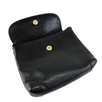 GUCCI Logo Embossed Shoulder bag Black Vintage awhzfg