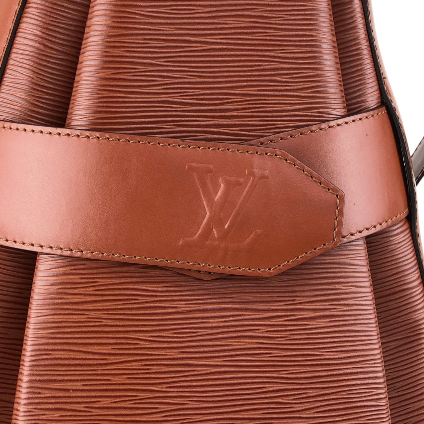LOUIS VUITTON Epi Drawstring Shoulder bag Brown Vintage t3tdjx