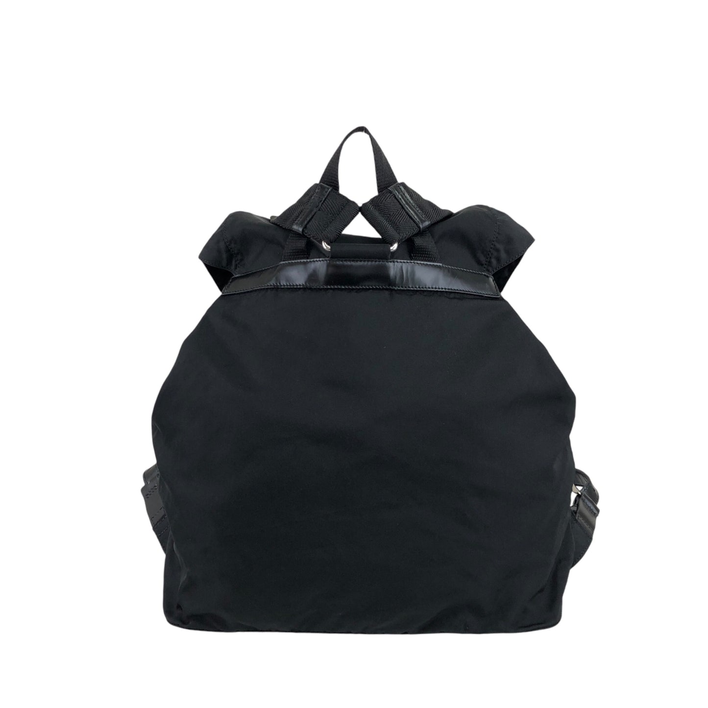 PRADA Triangle Logo Double Pocket Backpack Black Vintage rvkvgm