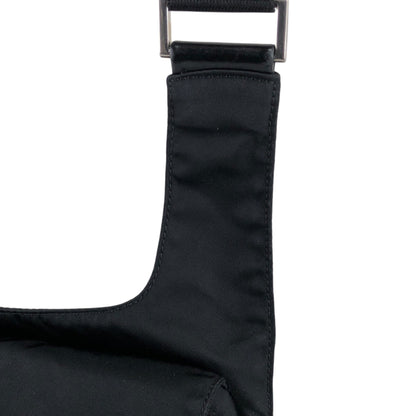 PRADA Triangle Logo Front Buckle Shoulder bag Black Vintage 3nuzig