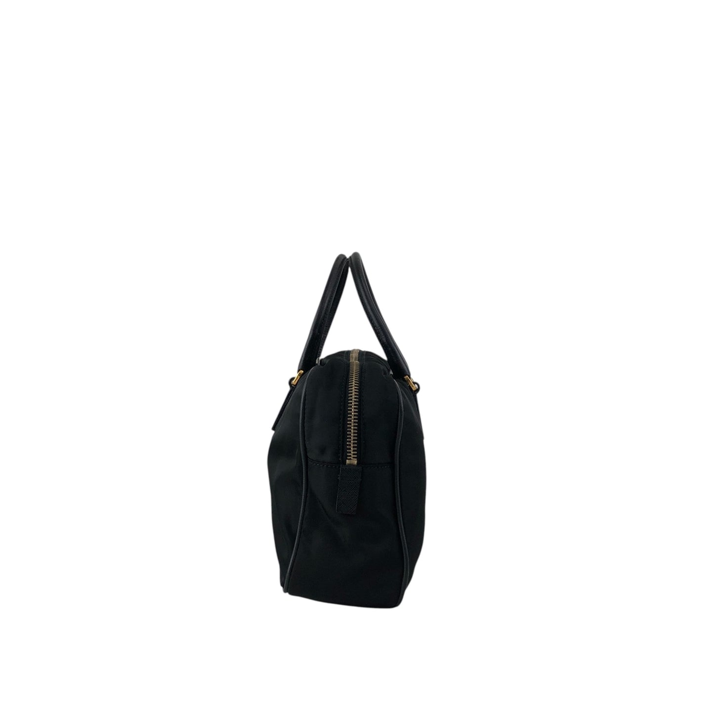 PRADA Tessuto Triangle Logo Small Boston bag Handbag Black BL0088 Vintage yaijvh